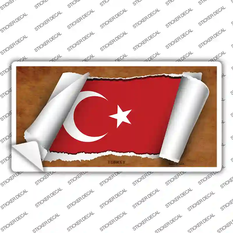 Turkey Flag Scroll Novelty Sticker Decal