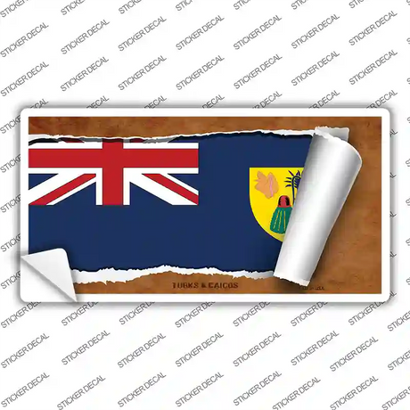 Turks & Caicos Flag Scroll Novelty Sticker Decal