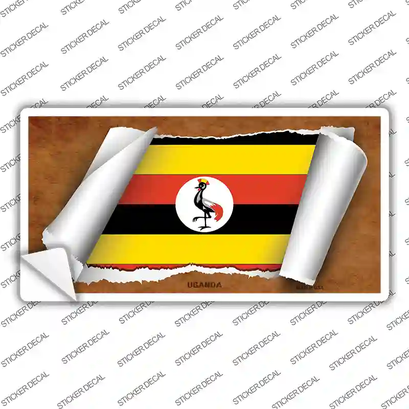Uganda Flag Scroll Novelty Sticker Decal