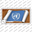 United Nations Flag Scroll Novelty Sticker Decal
