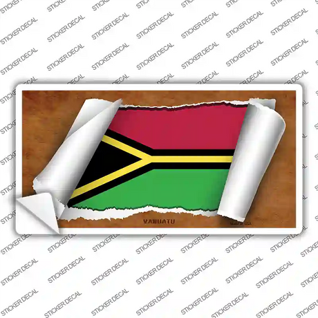 Vanuatu Flag Scroll Novelty Sticker Decal