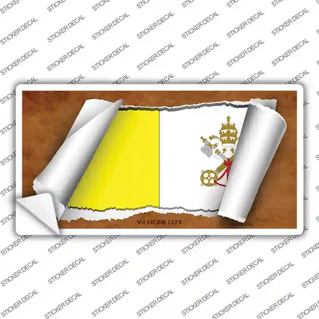 Vatican City Flag Scroll Novelty Sticker Decal