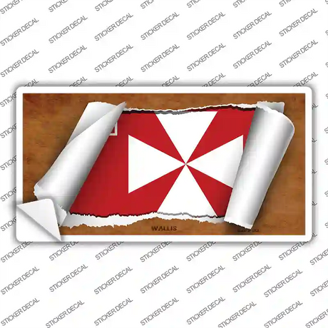 Wallis Flag Scroll Novelty Sticker Decal