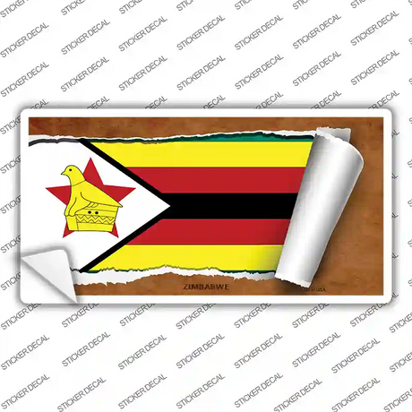 Zimbabwe Flag Scroll Novelty Sticker Decal