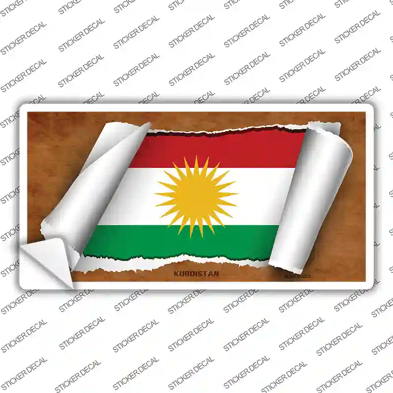 Kurdistan Flag Scroll Novelty Sticker Decal