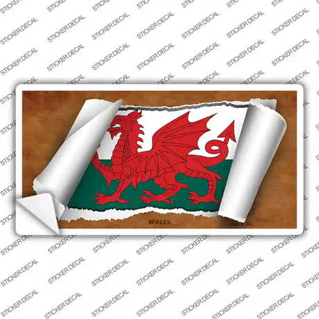 Wales Flag Scroll Novelty Sticker Decal