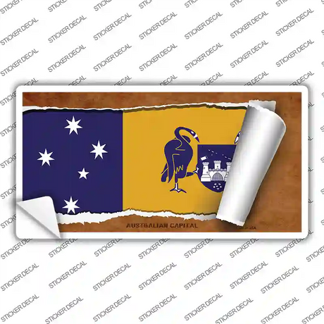 Australian Capital Flag Scroll Novelty Sticker Decal