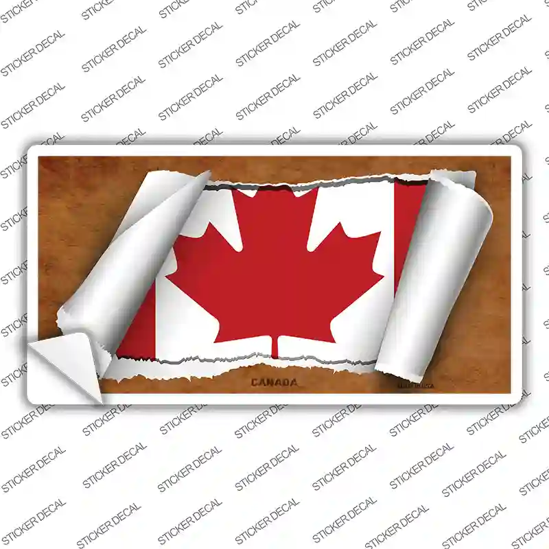 Canada Flag Scroll Novelty Sticker Decal