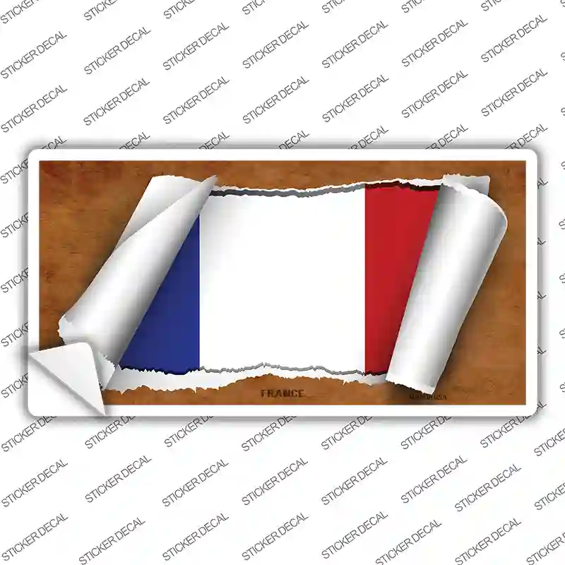 France Flag Scroll Novelty Sticker Decal