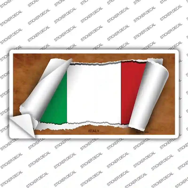 Italy Flag Scroll Novelty Sticker Decal