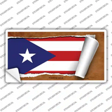 Puerto Rico Flag Scroll Novelty Sticker Decal