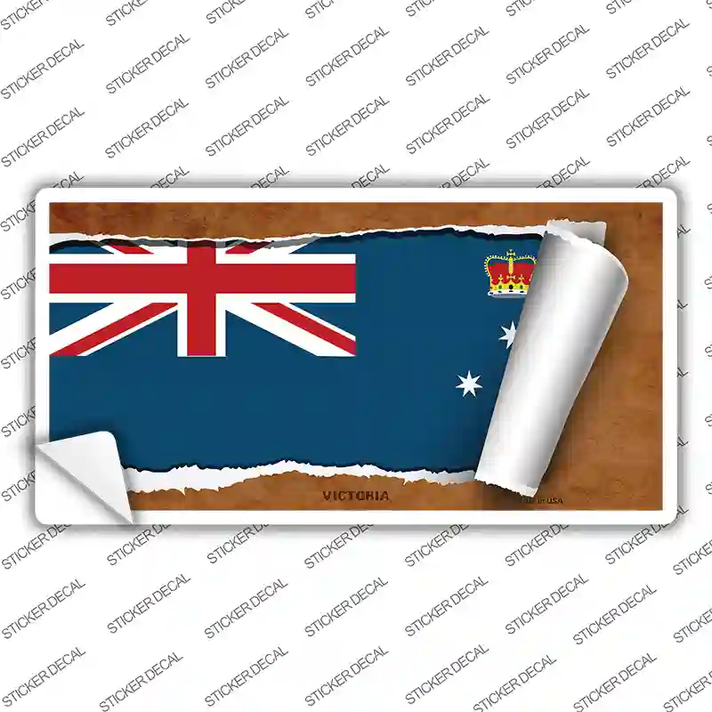 Victoria Flag Scroll Novelty Sticker Decal