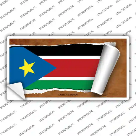 South Sudan Flag Scroll Novelty Sticker Decal