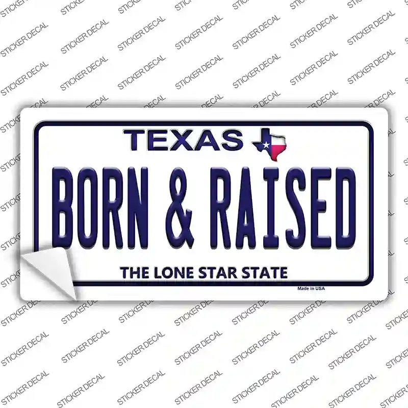 Born and Raised Texas Novelty Sticker Decal