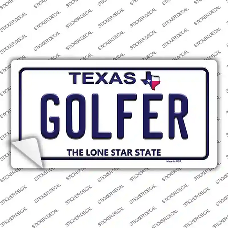 Golfer Texas Novelty Sticker Decal