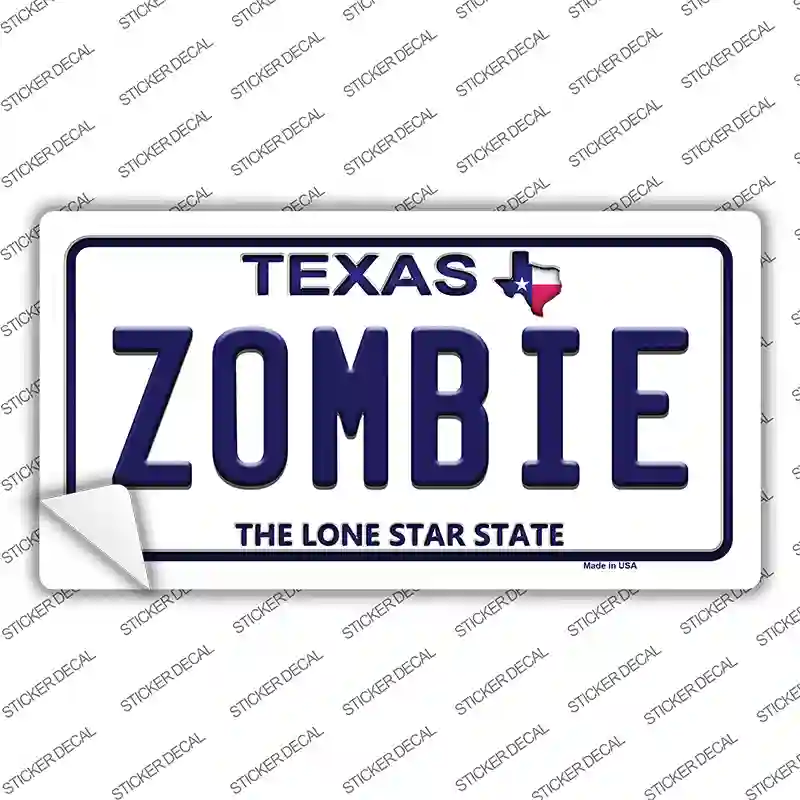 Zombie Texas Novelty Sticker Decal