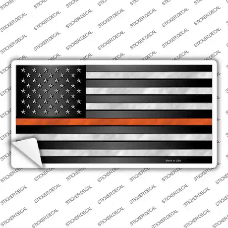 American Flag Thin Orange Line Novelty Sticker Decal