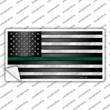 American Flag Thin Green Line Novelty Sticker Decal