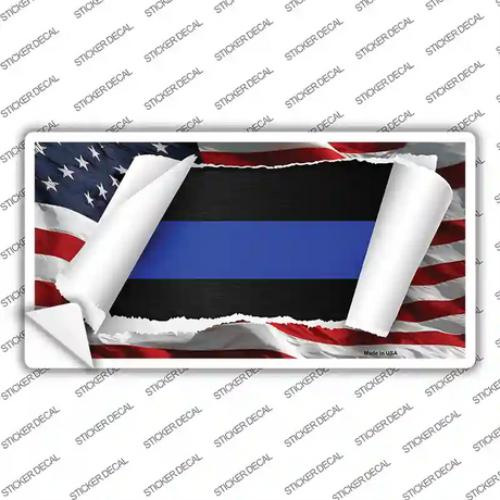 Thin Blue Line Scroll Novelty Sticker Decal