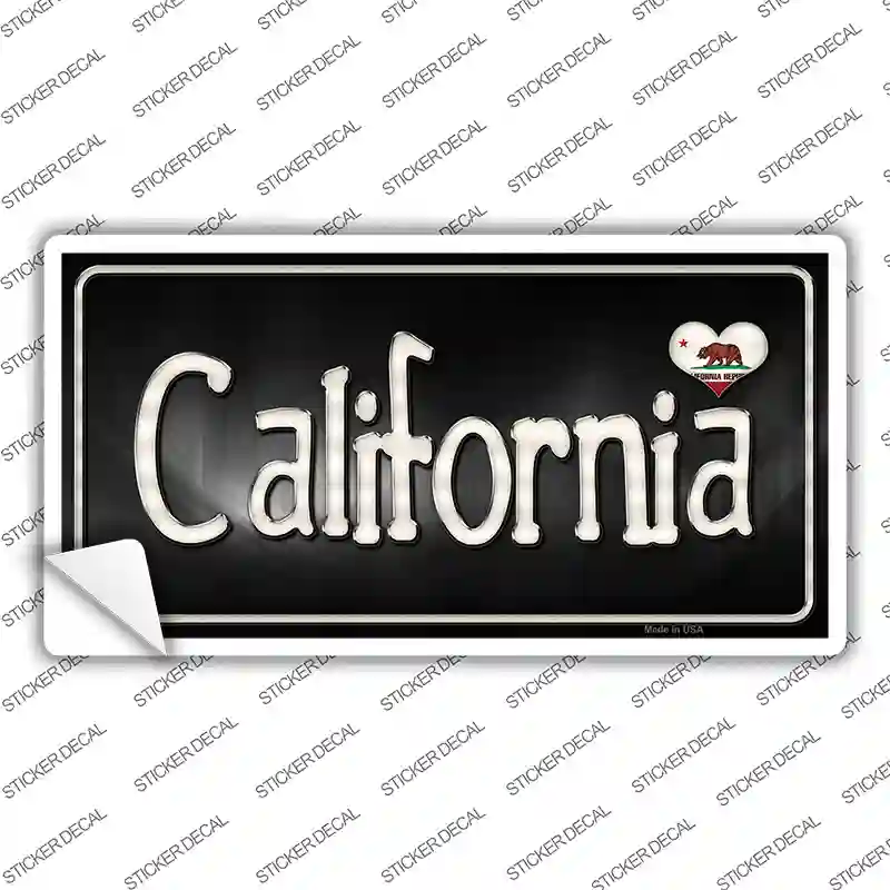 California Flag Script Novelty Sticker Decal