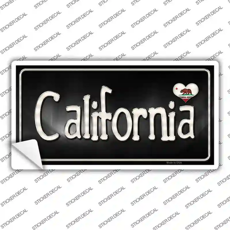 California Flag Script Novelty Sticker Decal