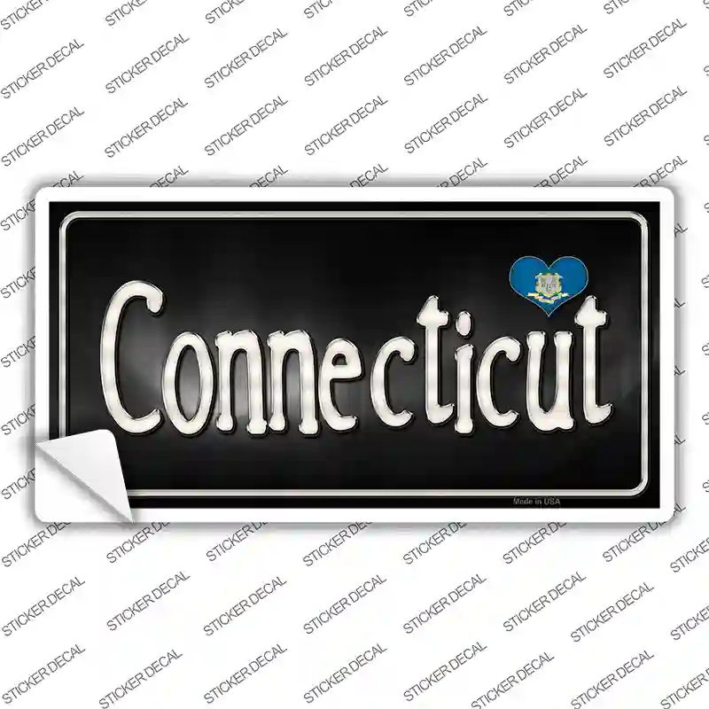 Connecticut Flag Script Novelty Sticker Decal
