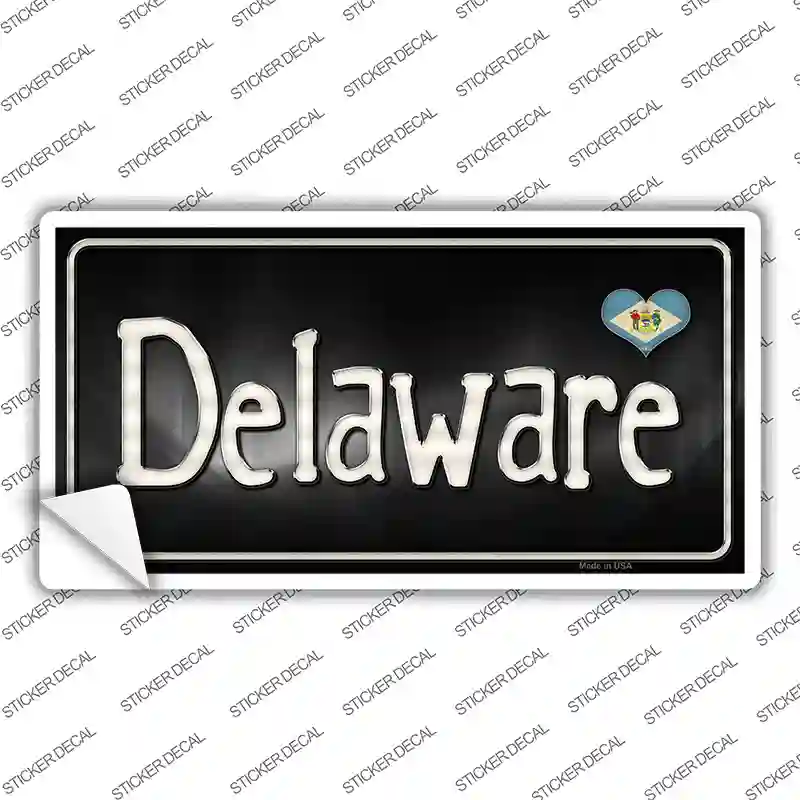 Delaware Flag Script Novelty Sticker Decal