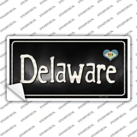 Delaware Flag Script Novelty Sticker Decal