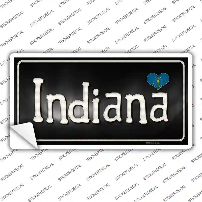 Indiana Flag Script Novelty Sticker Decal