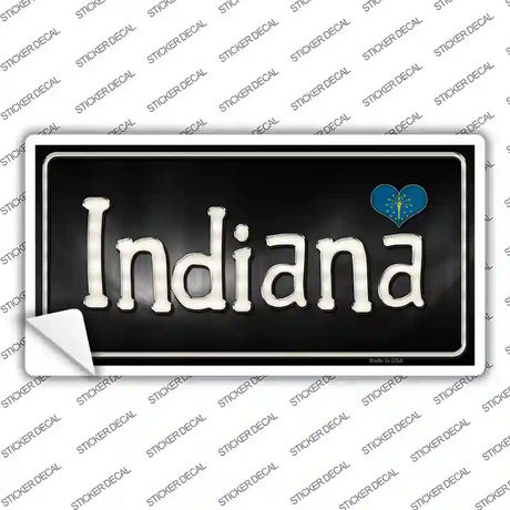 Indiana Flag Script Novelty Sticker Decal