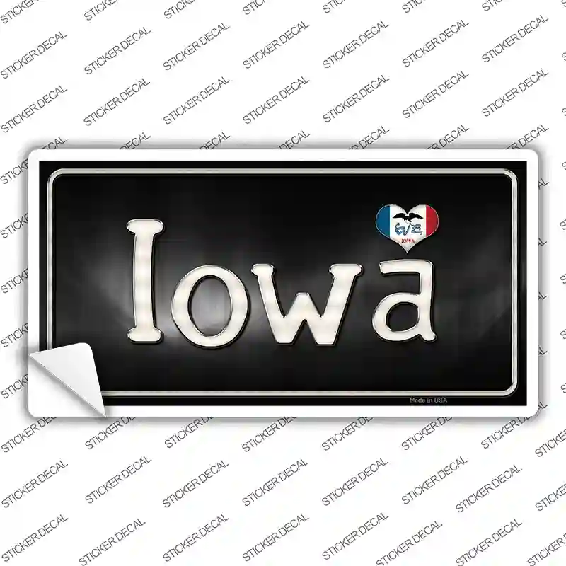 Iowa Flag Script Novelty Sticker Decal