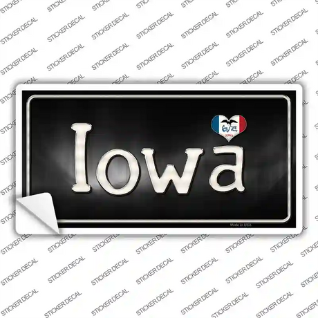 Iowa Flag Script Novelty Sticker Decal