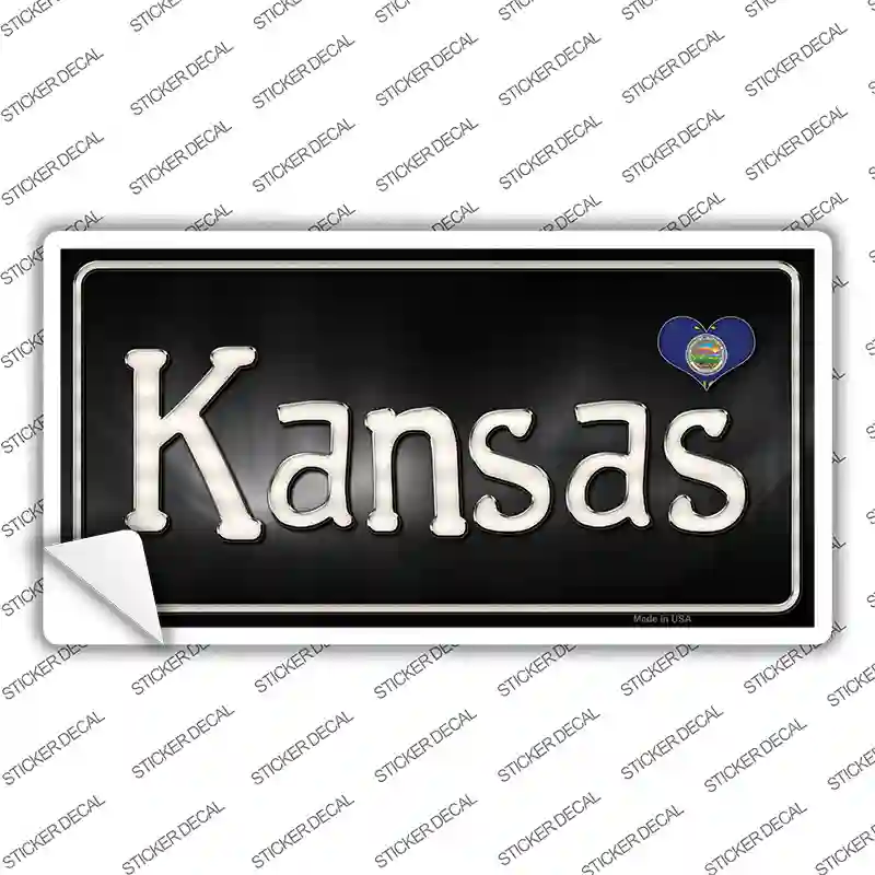 Kansas Flag Script Novelty Sticker Decal