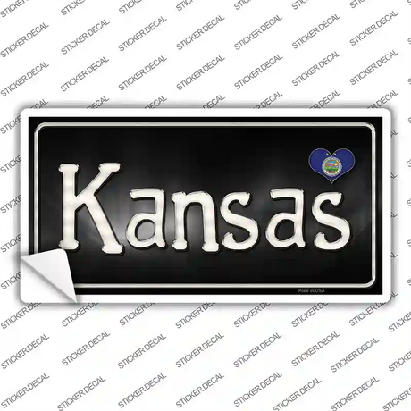 Kansas Flag Script Novelty Sticker Decal