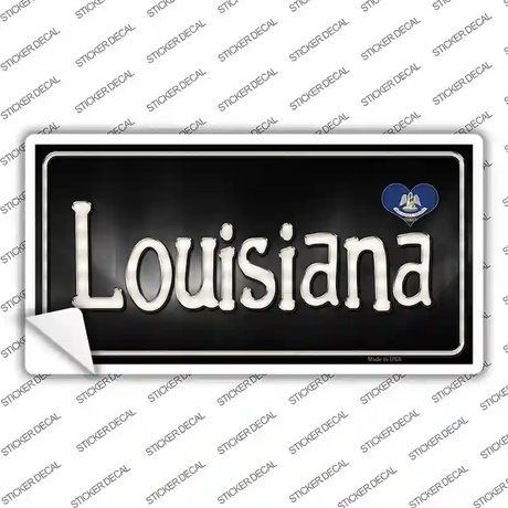 Louisiana Flag Script Novelty Sticker Decal