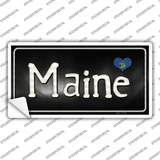 Maine Flag Script Novelty Sticker Decal