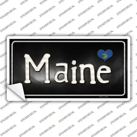 Maine Flag Script Novelty Sticker Decal