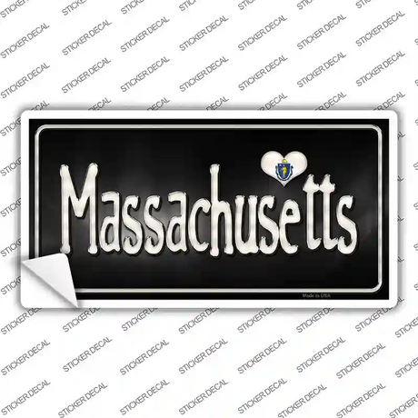 Massachusetts Flag Script Novelty Sticker Decal