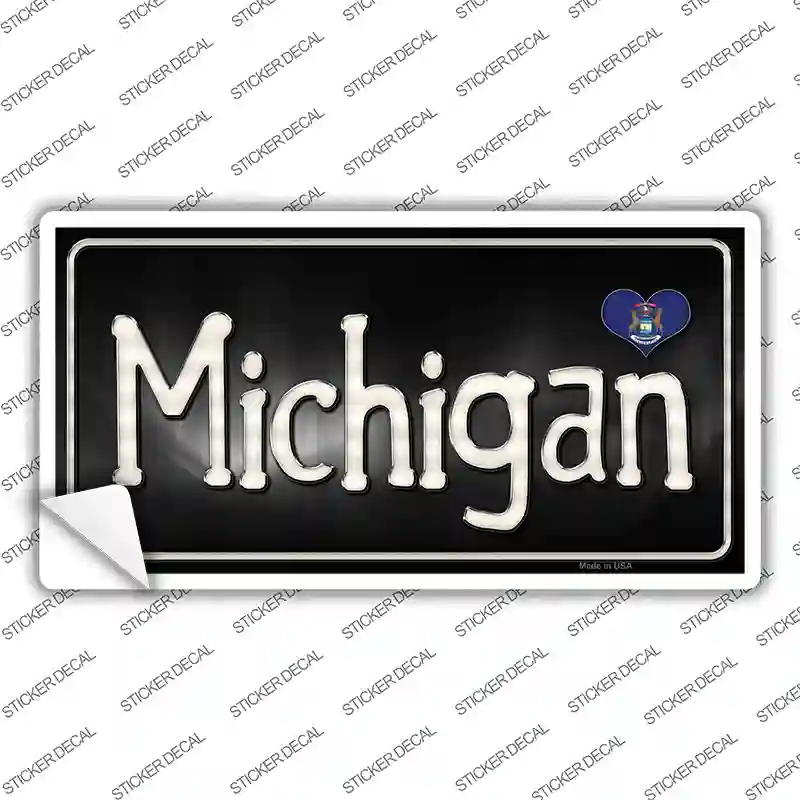Michigan Flag Script Novelty Sticker Decal