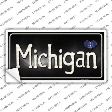 Michigan Flag Script Novelty Sticker Decal