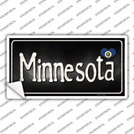 Minnesota Flag Script Novelty Sticker Decal