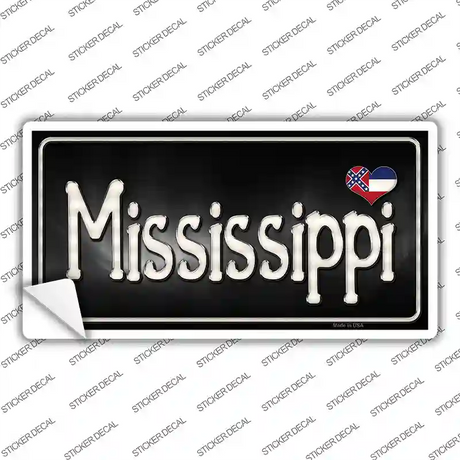 Mississippi Flag Script Novelty Sticker Decal