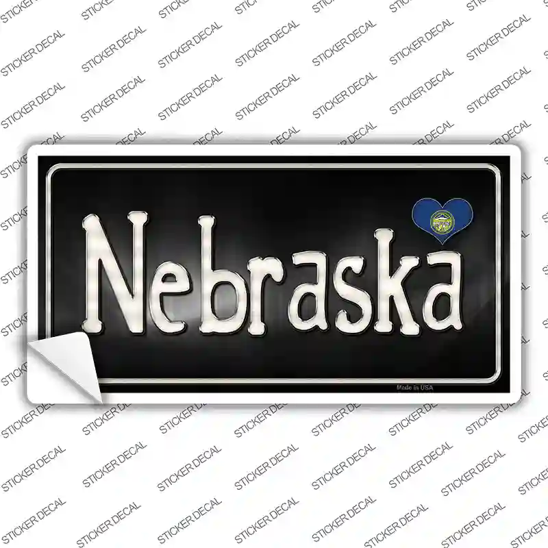 Nebraska Flag Script Novelty Sticker Decal