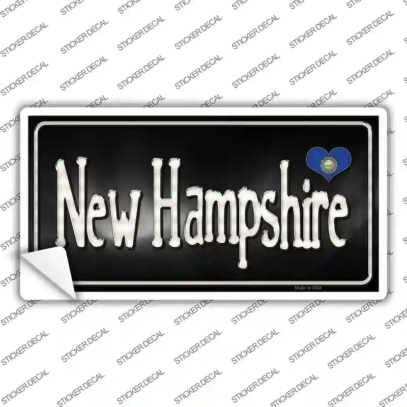 New Hampshire Flag Script Novelty Sticker Decal