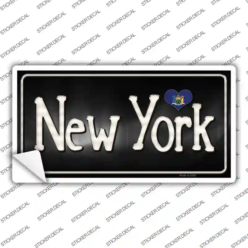 New York Flag Script Novelty Sticker Decal