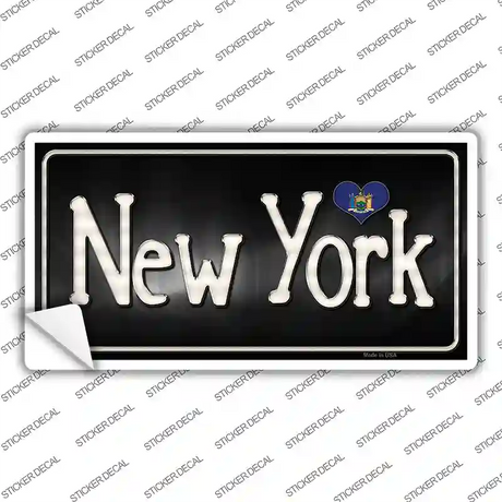 New York Flag Script Novelty Sticker Decal