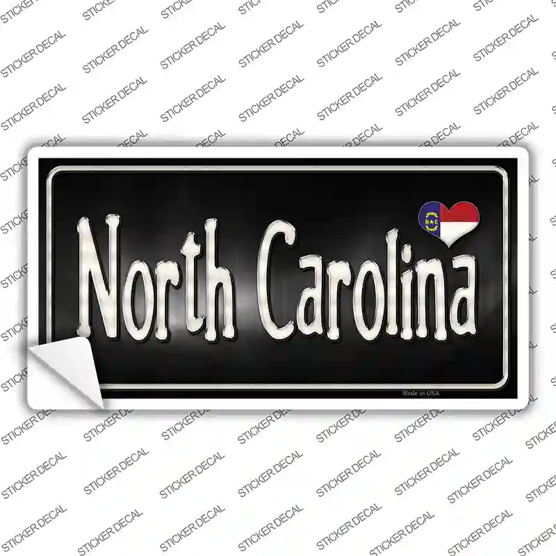 North Carolina Flag Script Novelty Sticker Decal