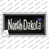 North Dakota Flag Script Novelty Sticker Decal