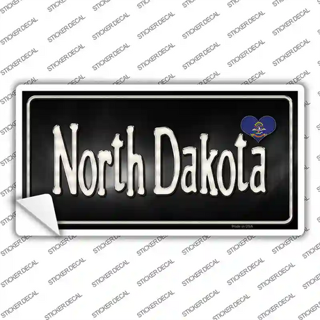 North Dakota Flag Script Novelty Sticker Decal