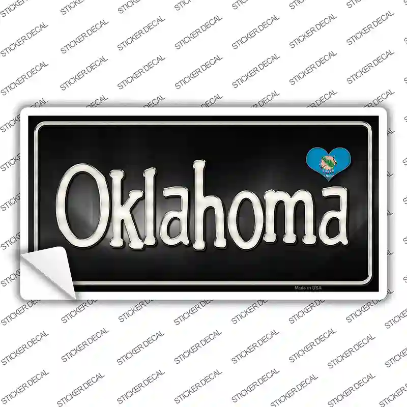 Oklahoma Flag Script Novelty Sticker Decal